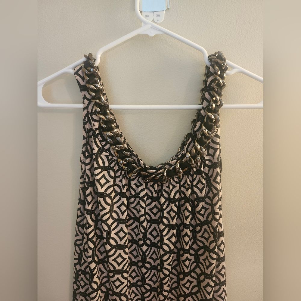 Sharagano Chain Link Neck Mini Dress - Picture 2 of 6